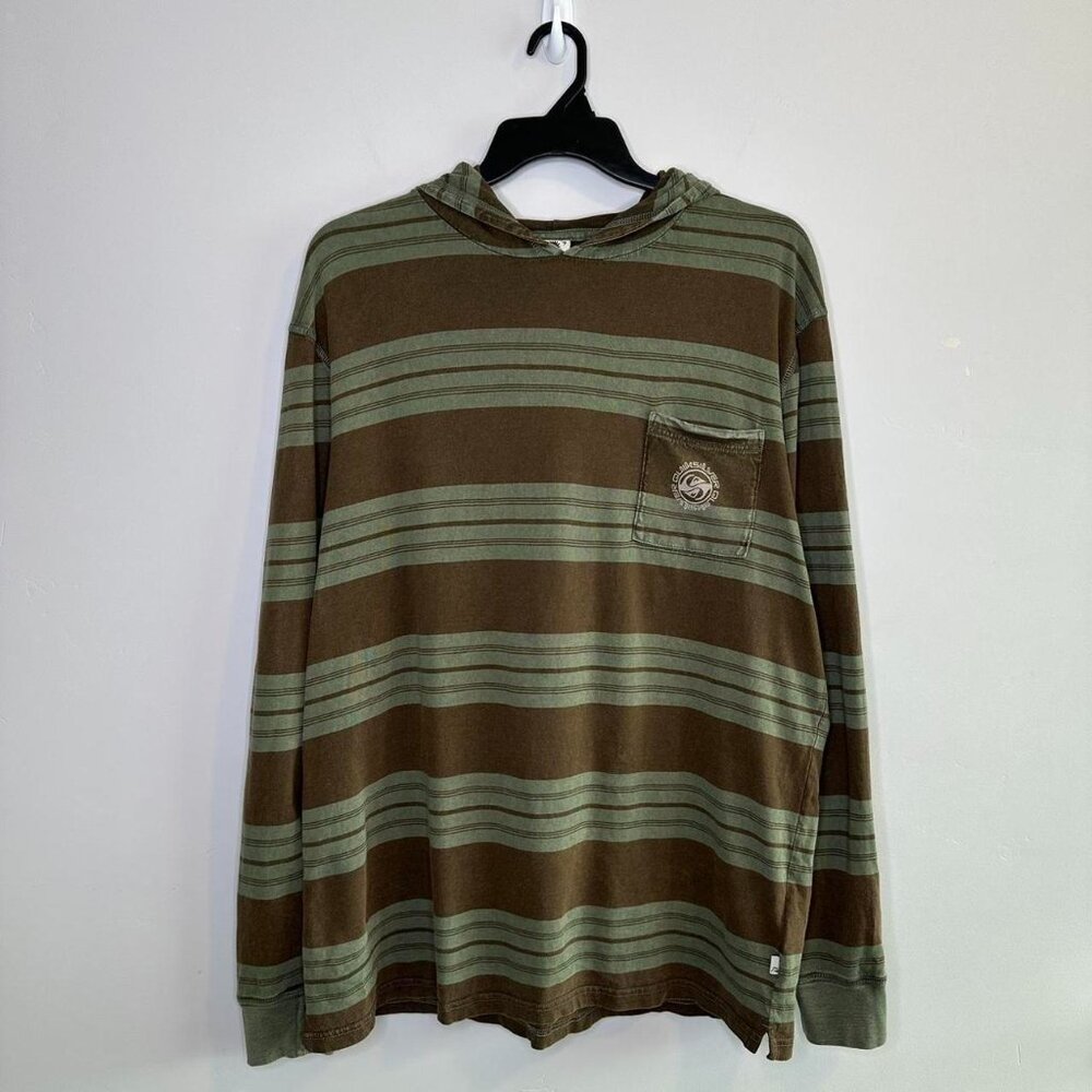 Quiksilver Men's Green and Khaki Hoodie
